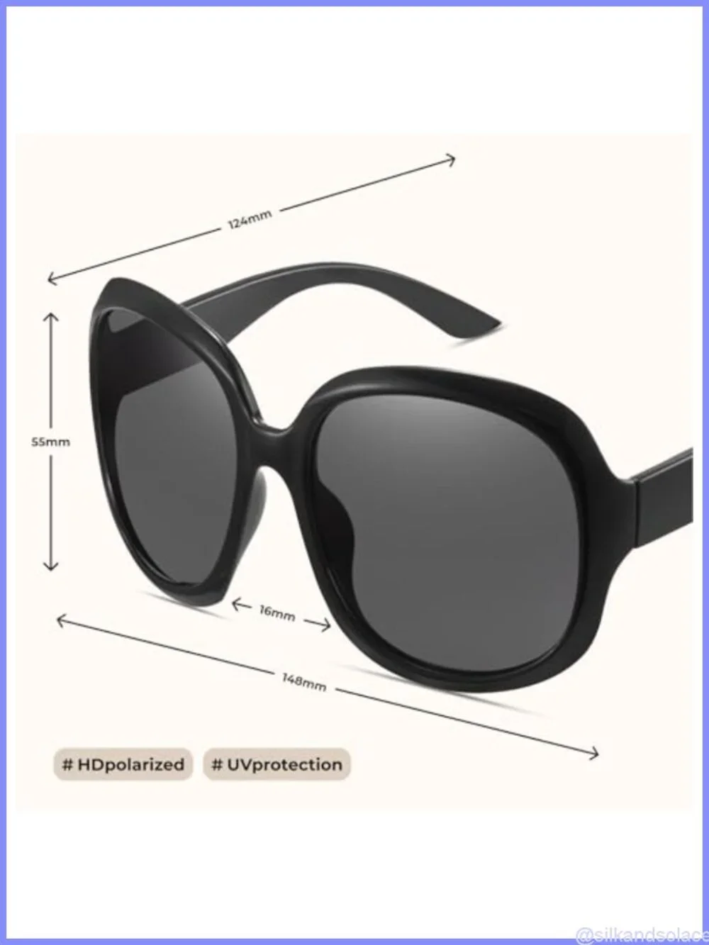 Oversized Polarized Retro Bug Eye Sunglasses UV400